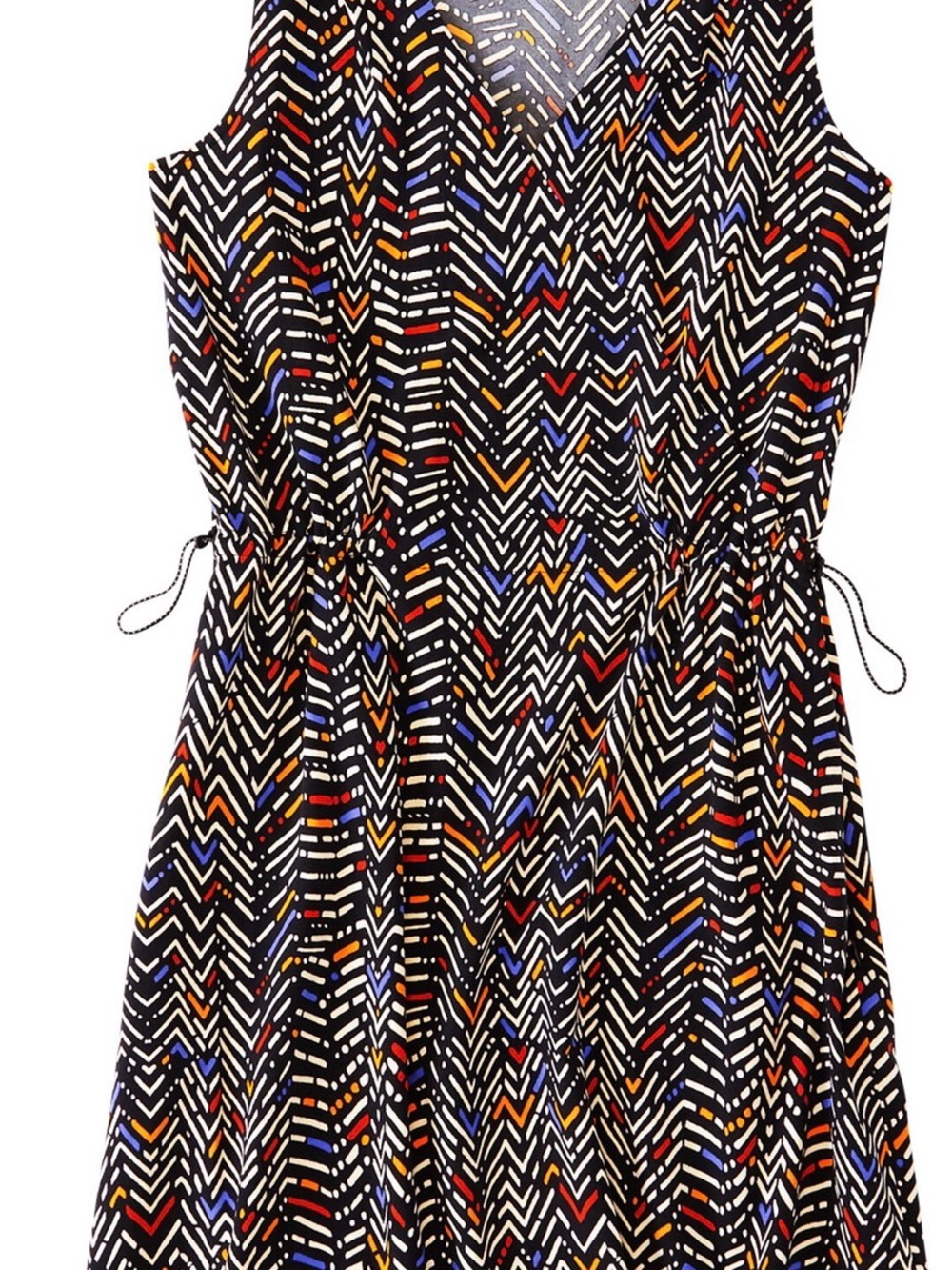 Title Nine -Neck Sleeveless Zigzag Print Summer Dress - Picture 2 of 4